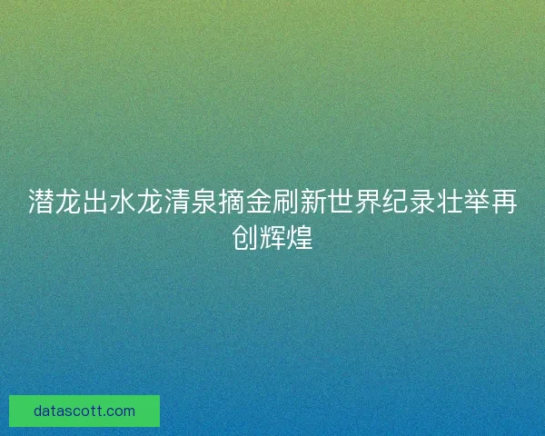 潜龙出水龙清泉摘金刷新世界纪录壮举再创辉煌