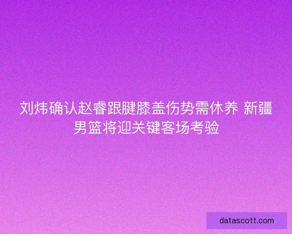 刘炜确认赵睿跟腱膝盖伤势需休养 新疆男篮将迎关键客场考验
