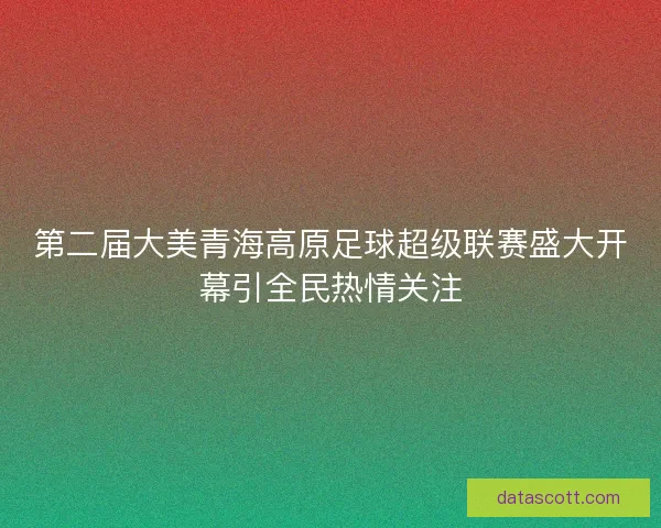 第二届大美青海高原足球超级联赛盛大开幕引全民热情关注